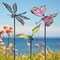 3 Pack 34 Inch Butterfly Garden Stakes Decor, Dragonfly Hummingbird Stakes, Glow in Dark Metal Yard Art for Mom, Mothers Day Ideal Gifts, Indoor Outdoor Lawn Pathway Patio Ornaments